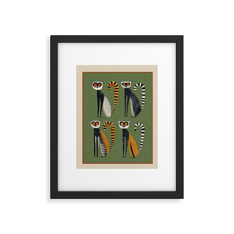 Striped Lemurs Framed Art Print Gallery Image 5