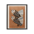 Striped Owl Pair Framed Canvas Print Gallery Image 6