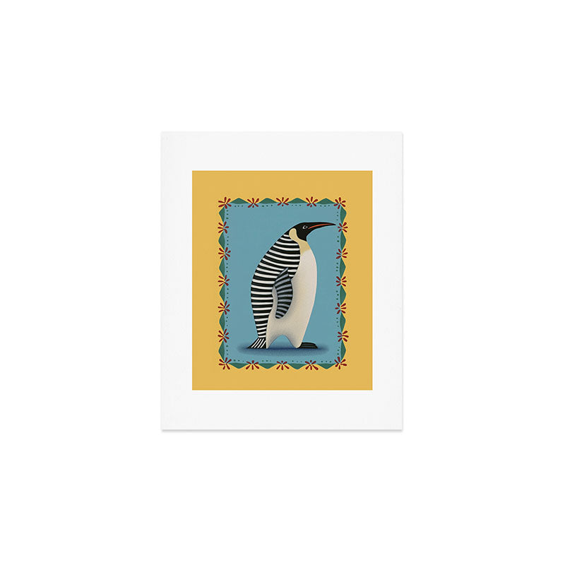 Striped Penguin Art Print Gallery Image 1
