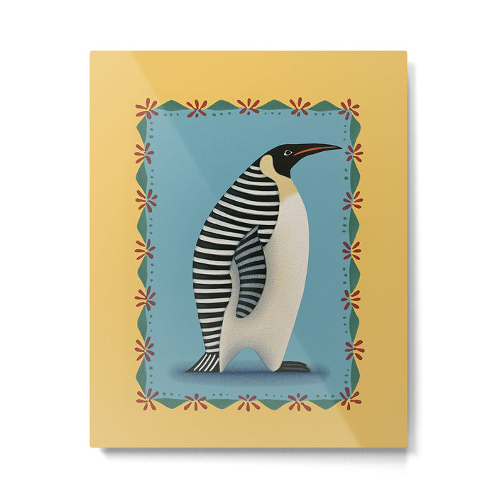 Striped Penguin Metal Print Gallery Image 1