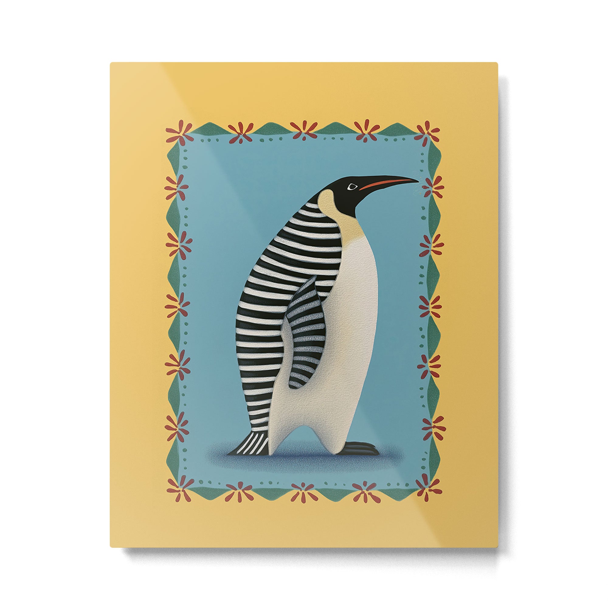 Striped Penguin Metal Print Gallery Image 4