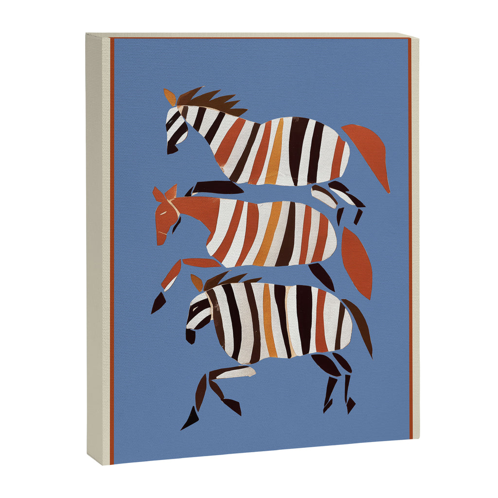 Striped Running Horses Canvas Print Gallery Image 6