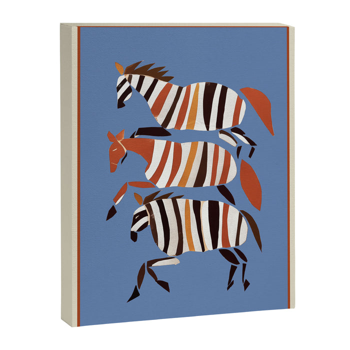 Striped Running Horses Canvas Print Gallery Image 1