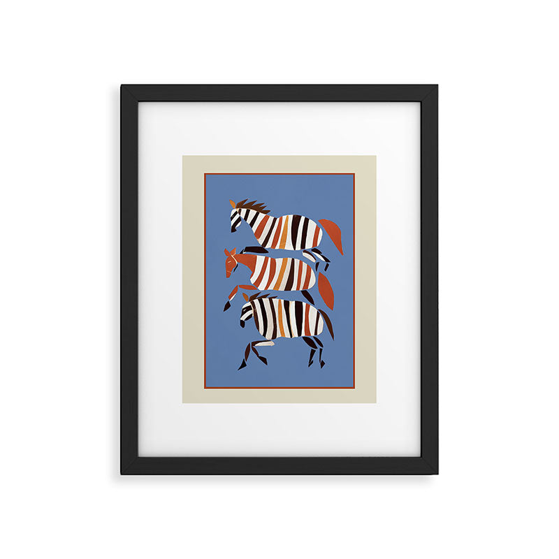 Striped Running Horses Framed Art Print Gallery Image 5