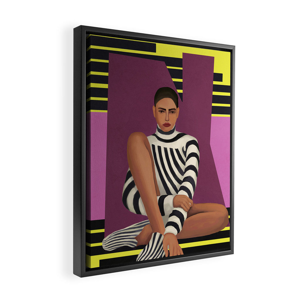 Stripes in Stillness Framed Canvas Print Gallery Image 2