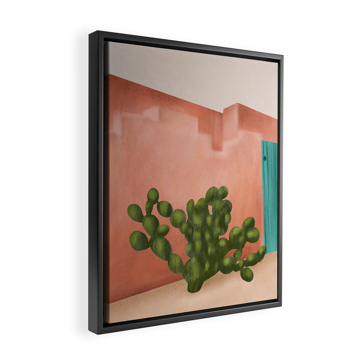 Strong Desert Cactus Framed Canvas Print Gallery Image 2
