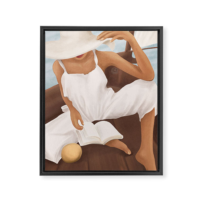 Summer Reading I Framed Canvas Print Gallery Image 1