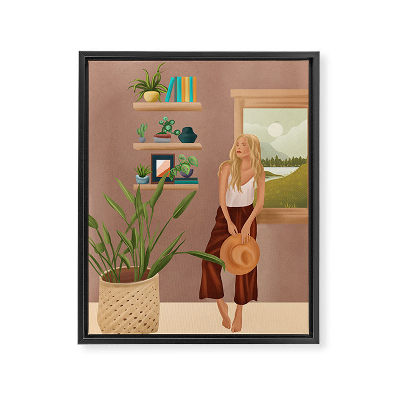 Tables and chairs worn by all of the dust Framed Canvas Print Gallery Image 6