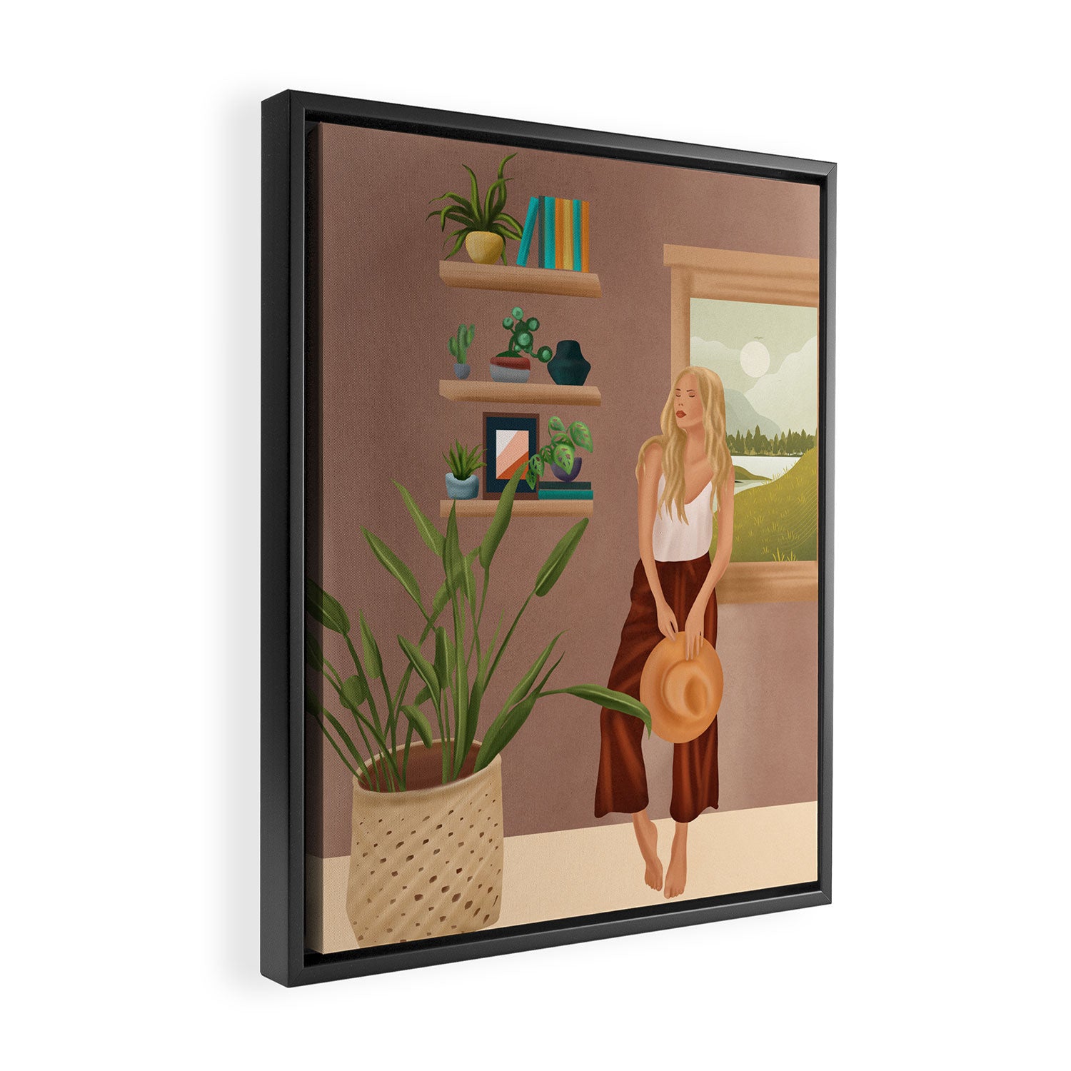 Tables and chairs worn by all of the dust Framed Canvas Print Gallery Image 2