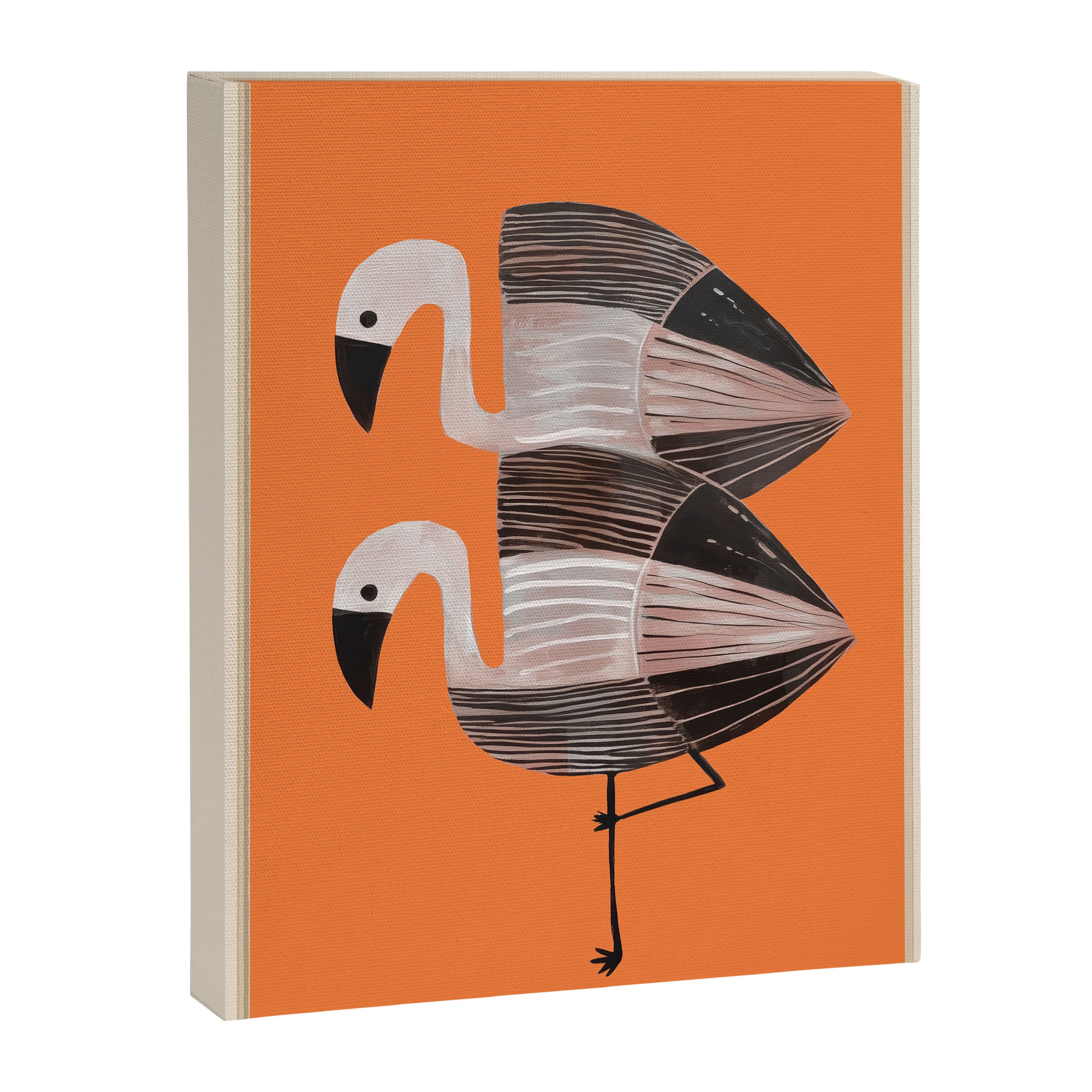 Tangerine Flamingos Canvas Print Gallery Image 6