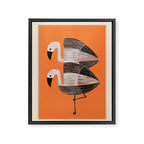 Tangerine Flamingos Framed Canvas Print Gallery Image 6
