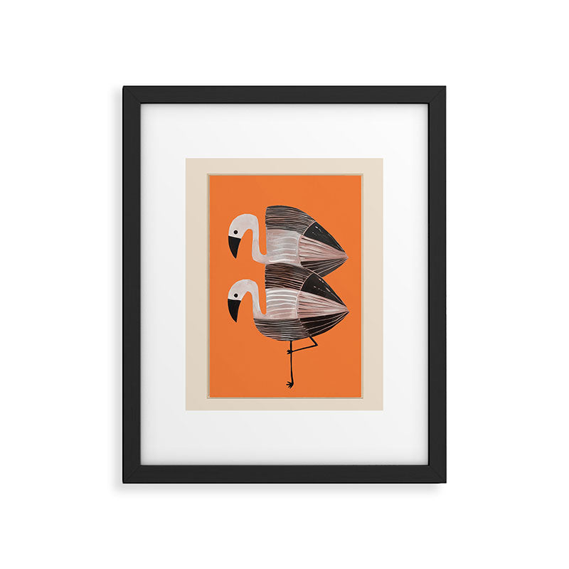 Tangerine Flamingos Framed Art Print Gallery Image 5