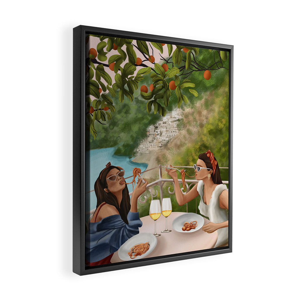 Tasting the Amalfi Breeze Framed Canvas Print Gallery Image 2