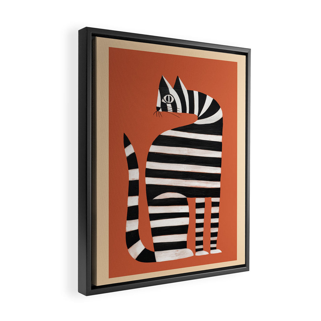 The Striped Cat II Framed Canvas Print Gallery Image 2