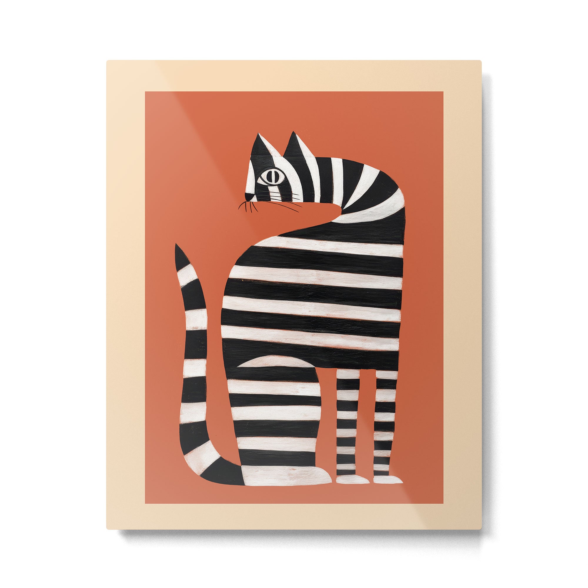 The Striped Cat II Metal Print Gallery Image 4