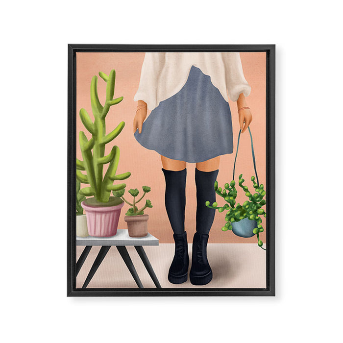 There is a house built out of stone Framed Canvas Print Gallery Image 1