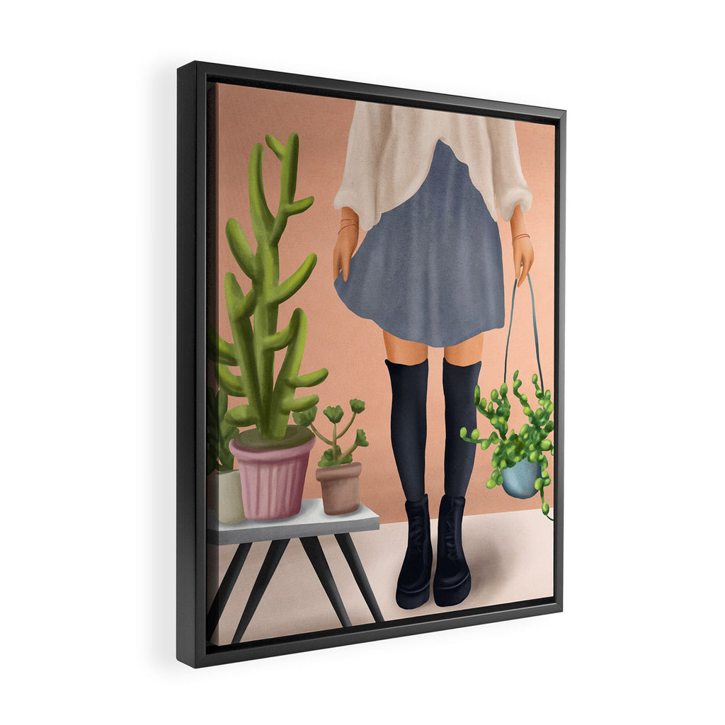 There is a house built out of stone Framed Canvas Print Gallery Image 2