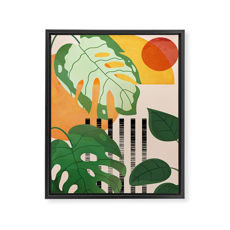 Tropical Garden Leaves 01 Framed Canvas Print Gallery Image 6