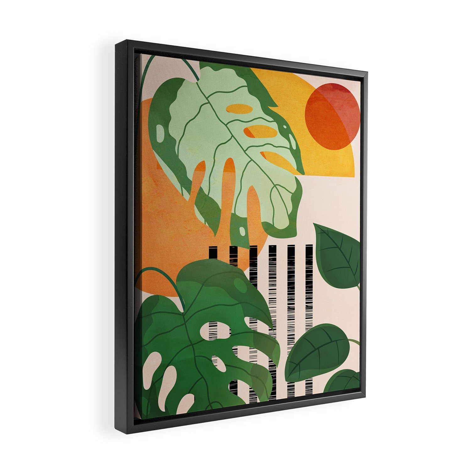 Tropical Garden Leaves 01 Framed Canvas Print Gallery Image 2