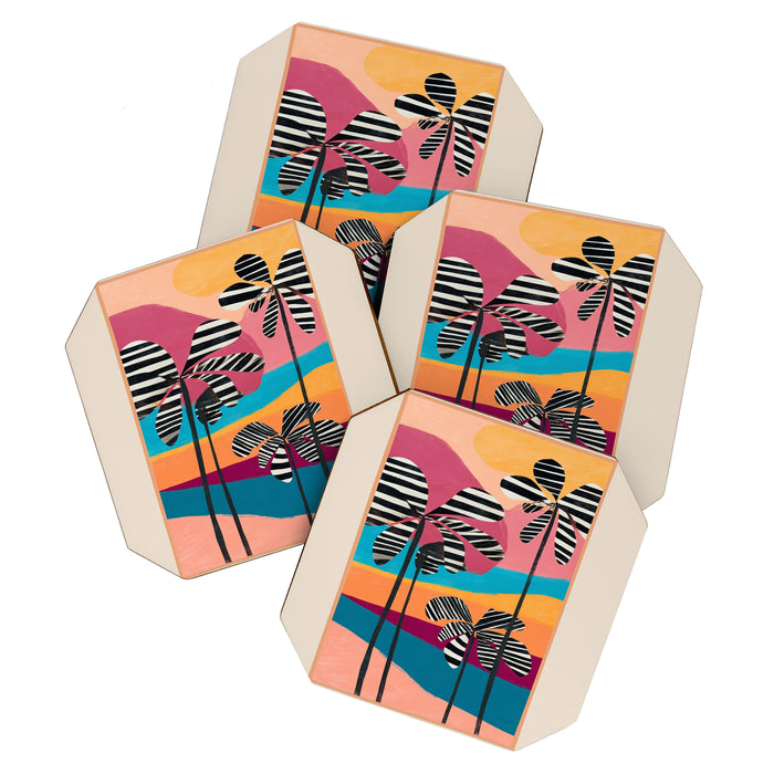 Tropical Sunset Palms I Coaster Gallery Image 1