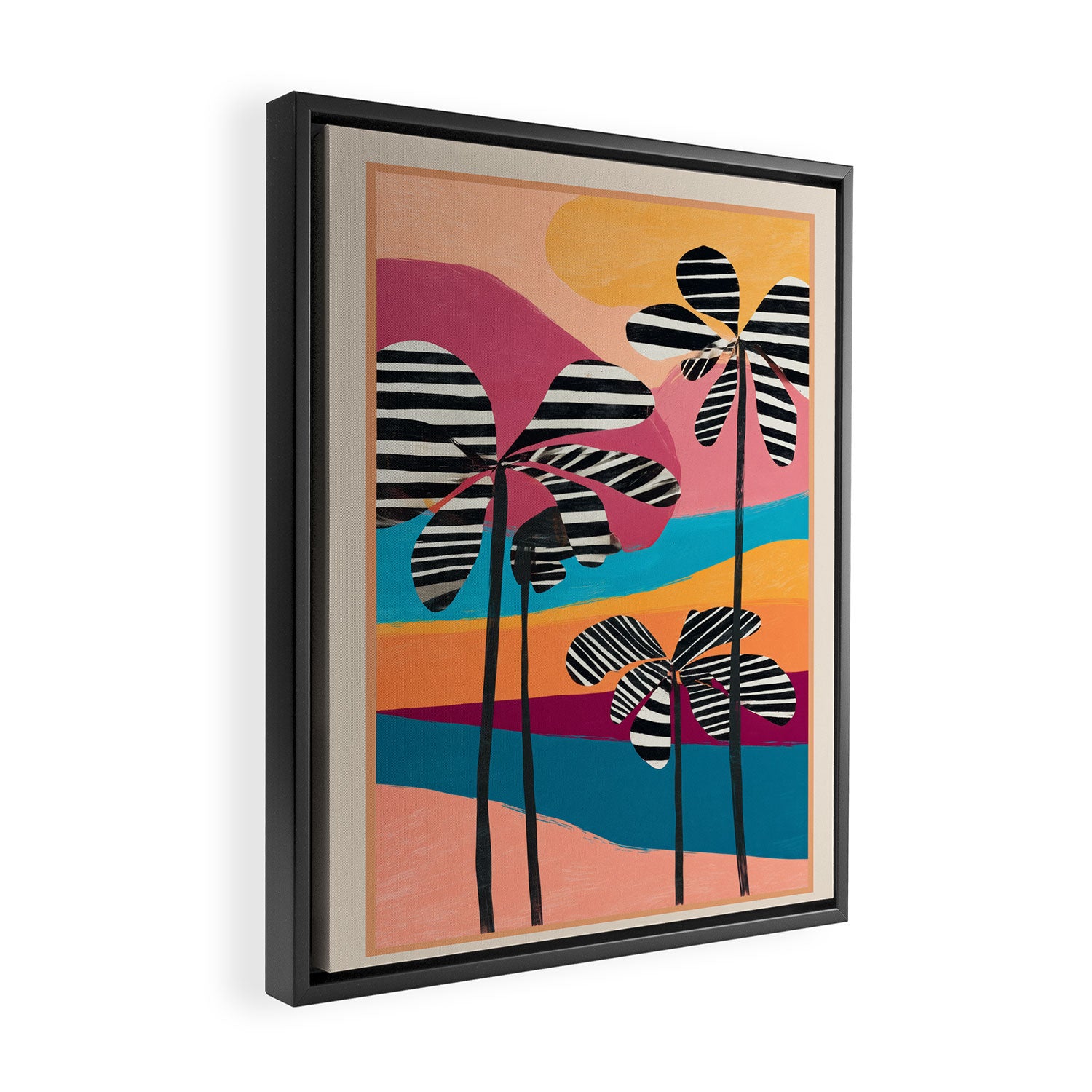 Tropical Sunset Palms I Framed Canvas Print Gallery Image 2
