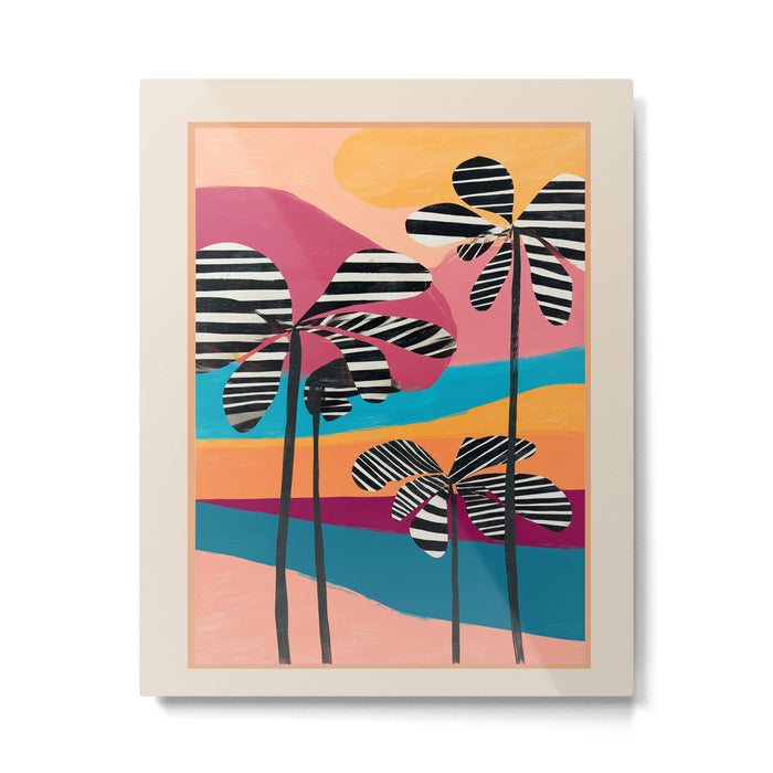 Tropical Sunset Palms I Metal Print Gallery Image 1