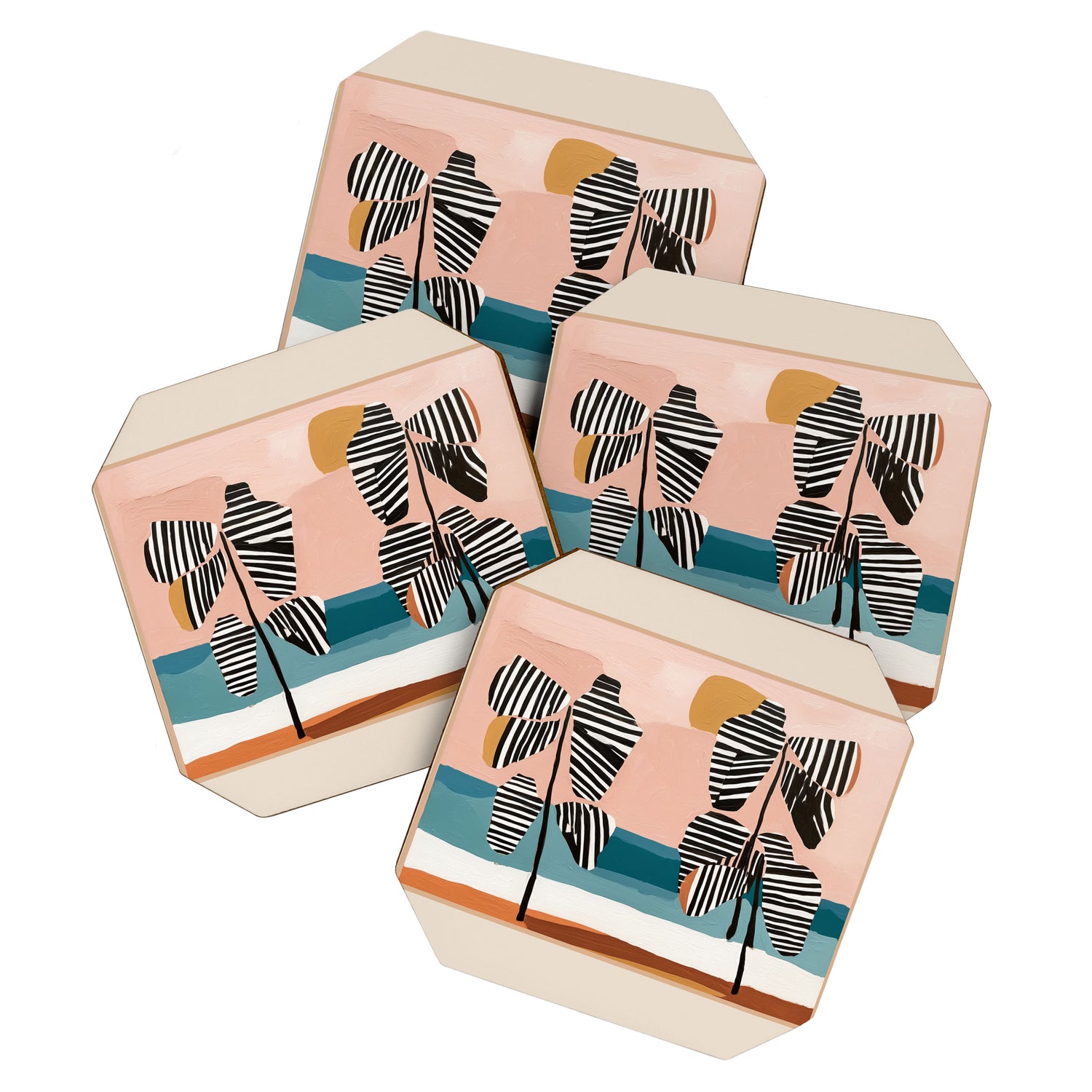 Tropical Sunset Palms II Coaster Gallery Image 1