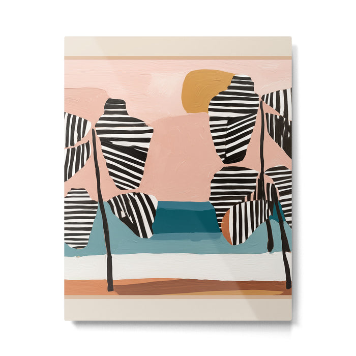 Tropical Sunset Palms II Metal Print Gallery Image 1