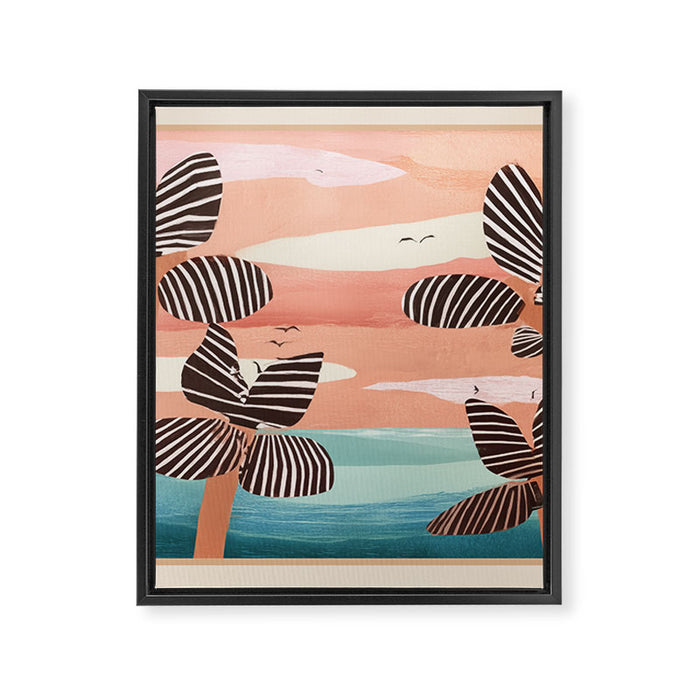 Tropical Sunset Palms III Framed Canvas Print Gallery Image 1