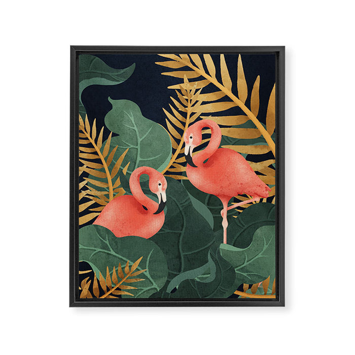 Two Flamingos Framed Canvas Print Gallery Image 1