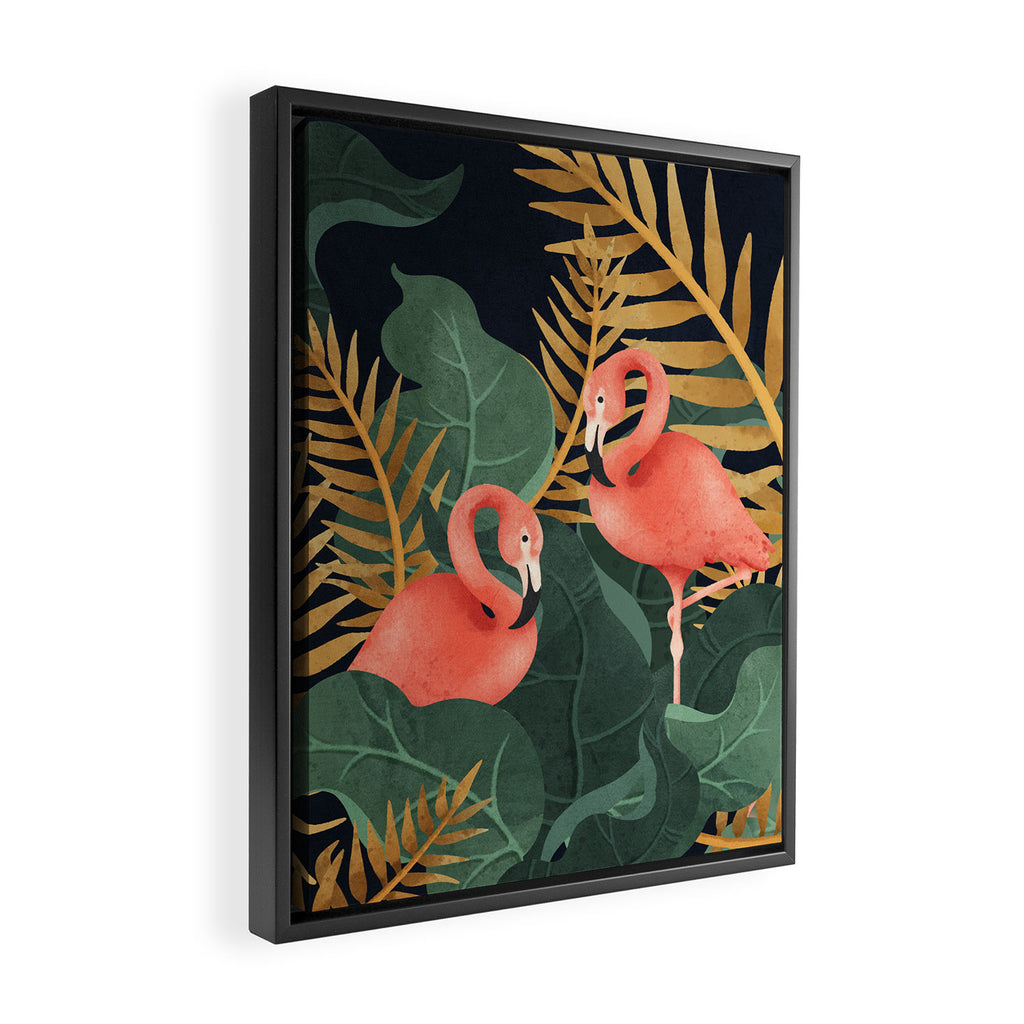 Two Flamingos Framed Canvas Print Gallery Image 2