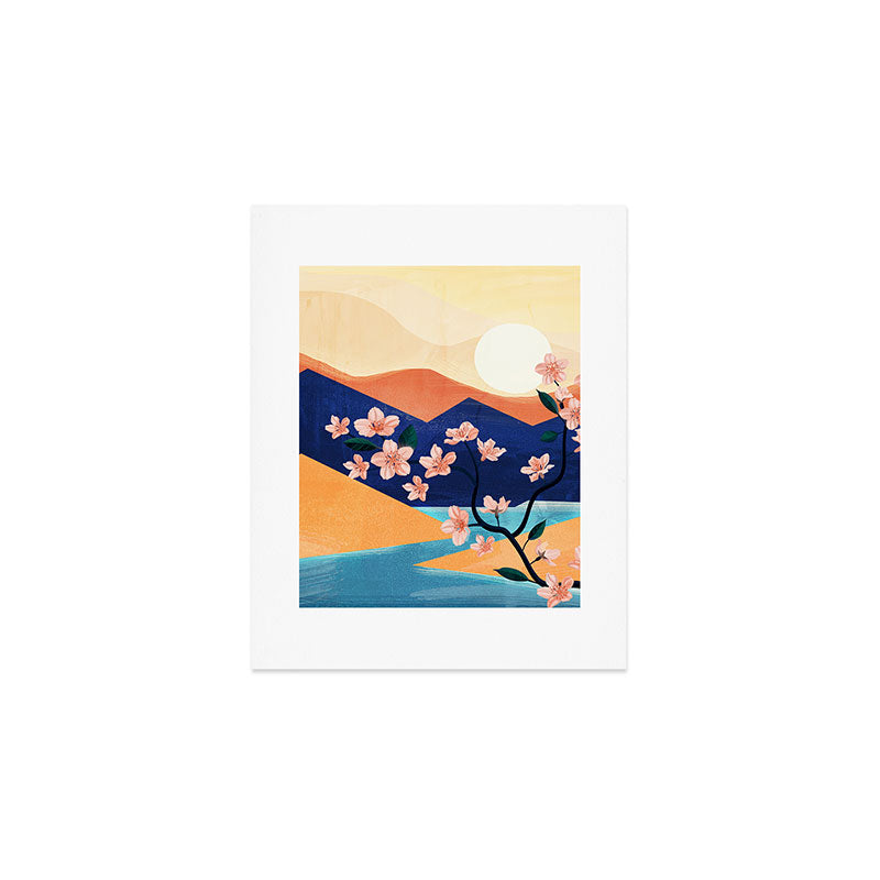 Warm spring sunchine near the flowing river Art Print Gallery Image 1
