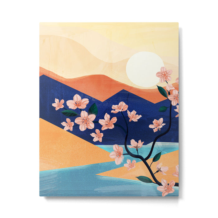 Warm spring sunchine near the flowing river Metal Print Gallery Image 1