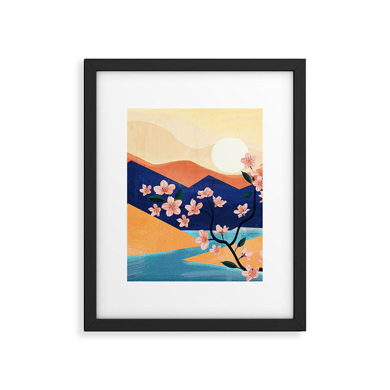 Warm spring sunchine near the flowing river Framed Art Print Gallery Image 6