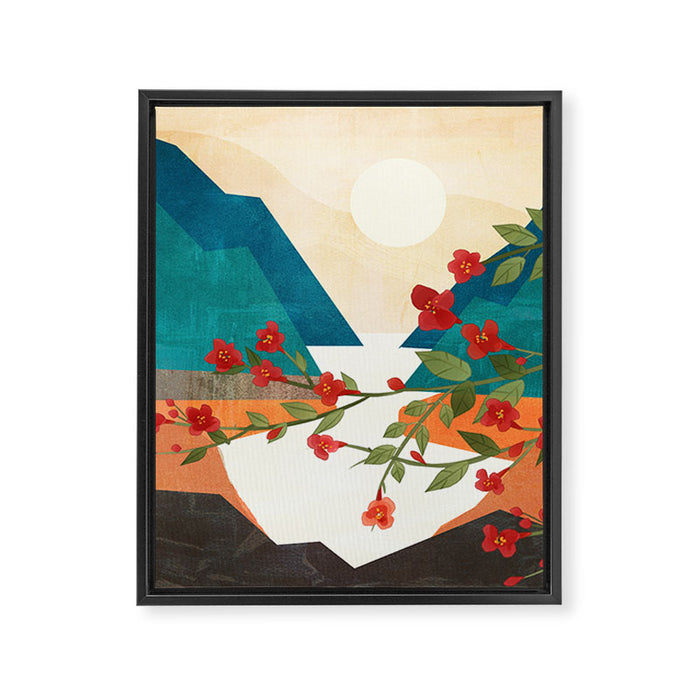  Warm spring sunshine at the bay Framed Canvas Print Gallery Image 1