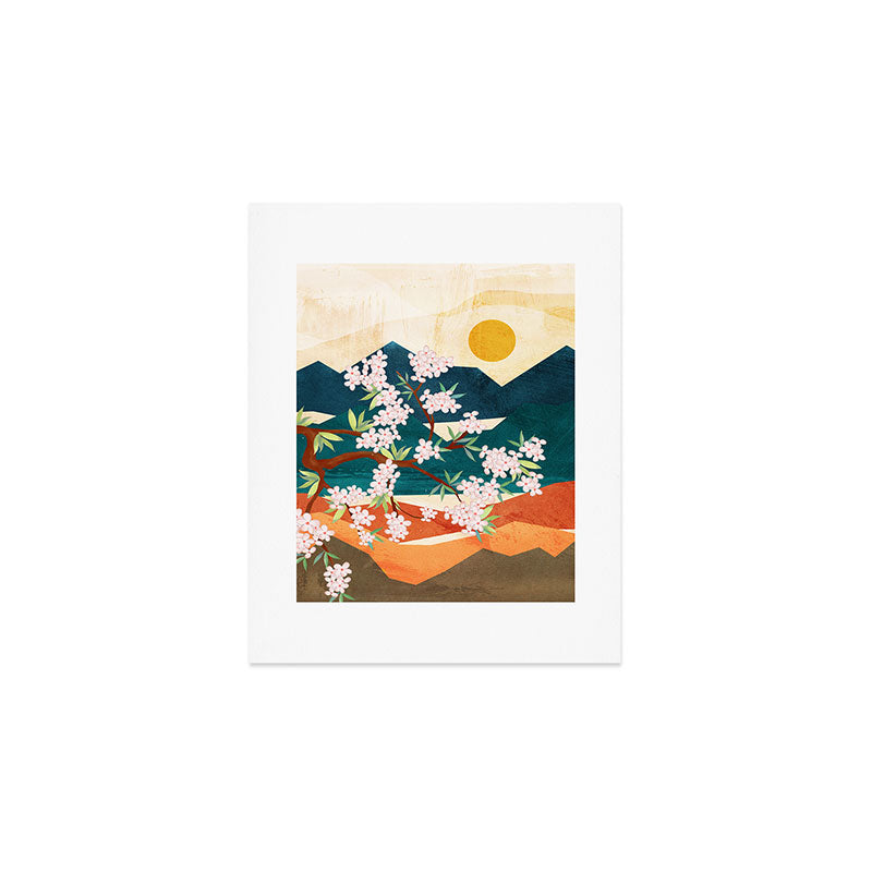 Warm spring sunshine beneath the ridge  Art Print Gallery Image 1