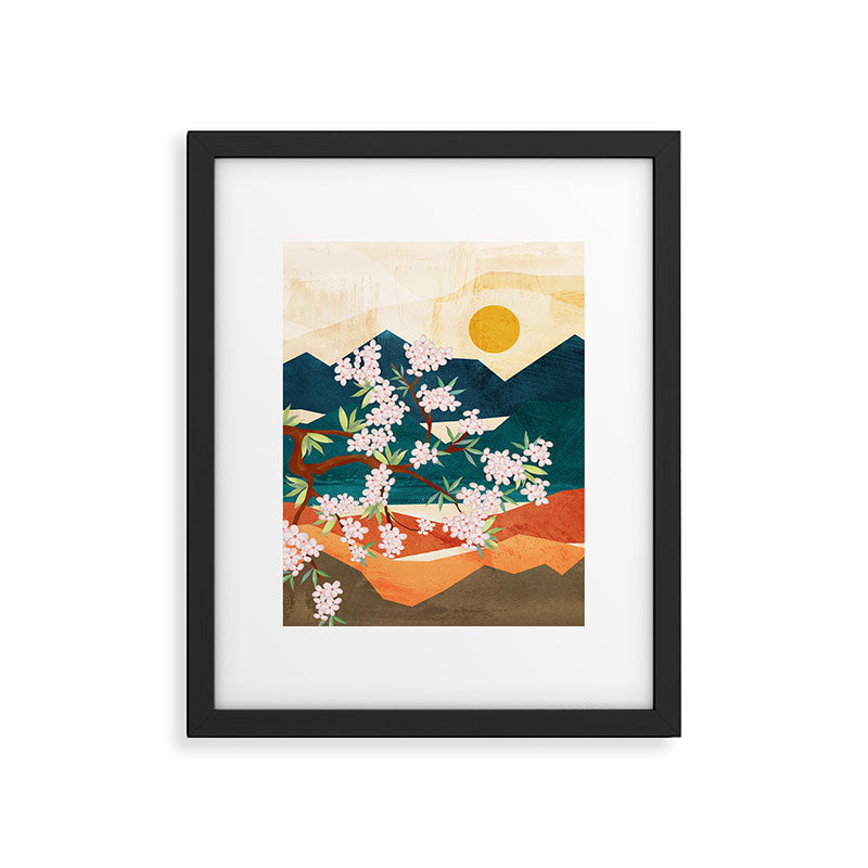 Warm spring sunshine beneath the ridge  Framed Art Print Gallery Image 6