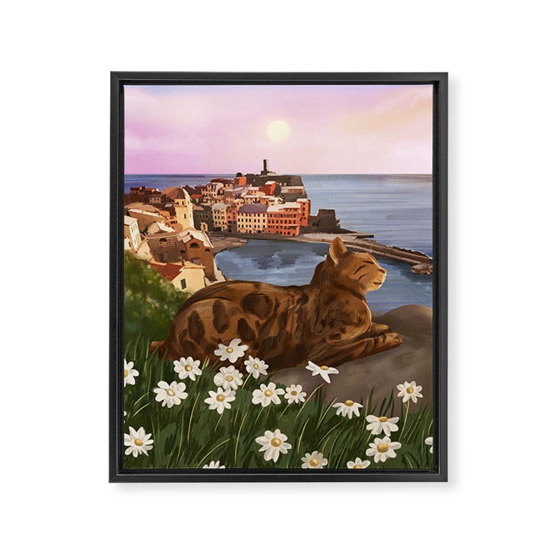 Whiskers in the Wildflowers Framed Canvas Print Gallery Image 6