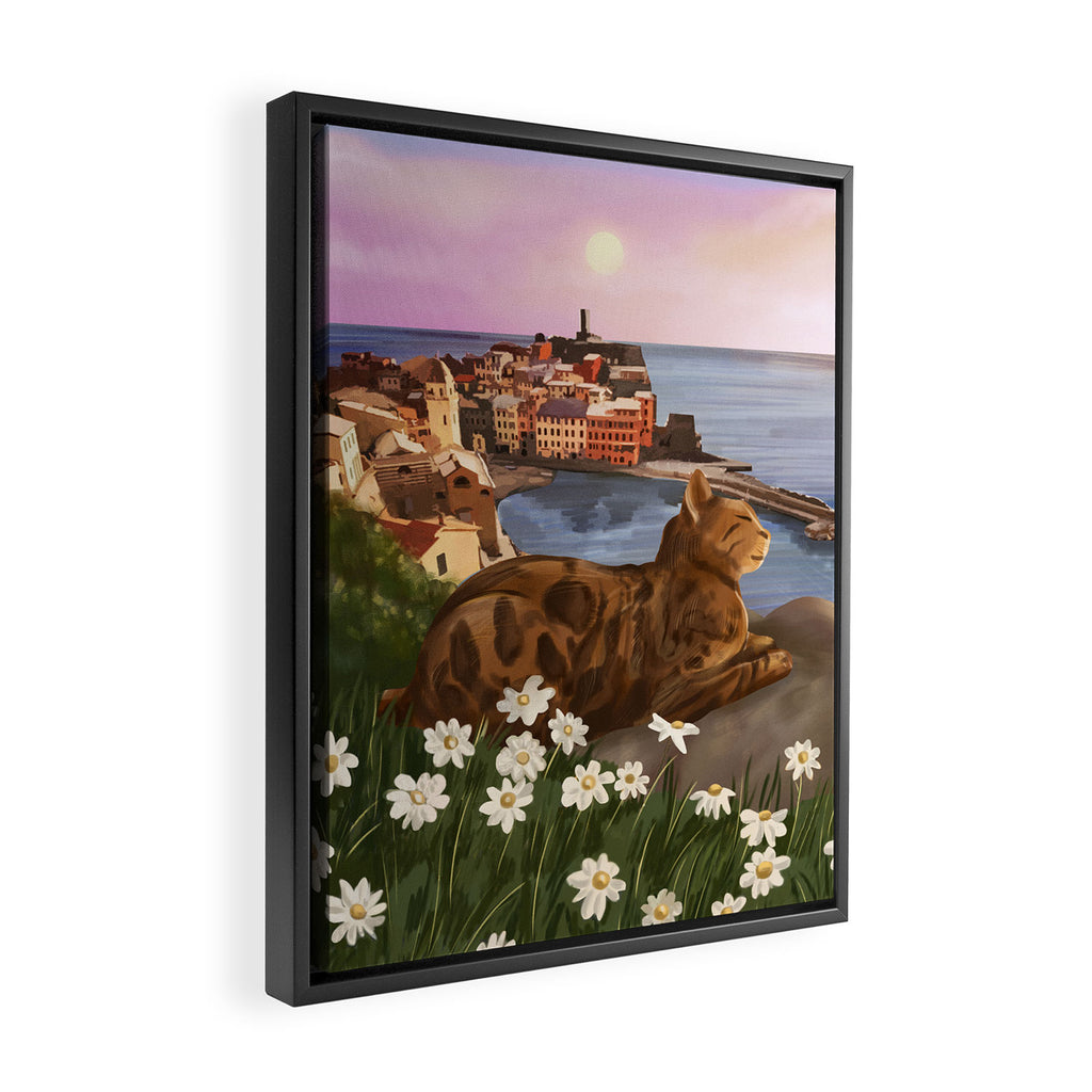Whiskers in the Wildflowers Framed Canvas Print Gallery Image 2