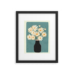 White Daisy Bouquet in Vase No. 1 Framed Art Print Gallery Image 5