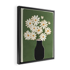 White Daisy Bouquets in Vase 3 Framed Canvas Print Gallery Image 2