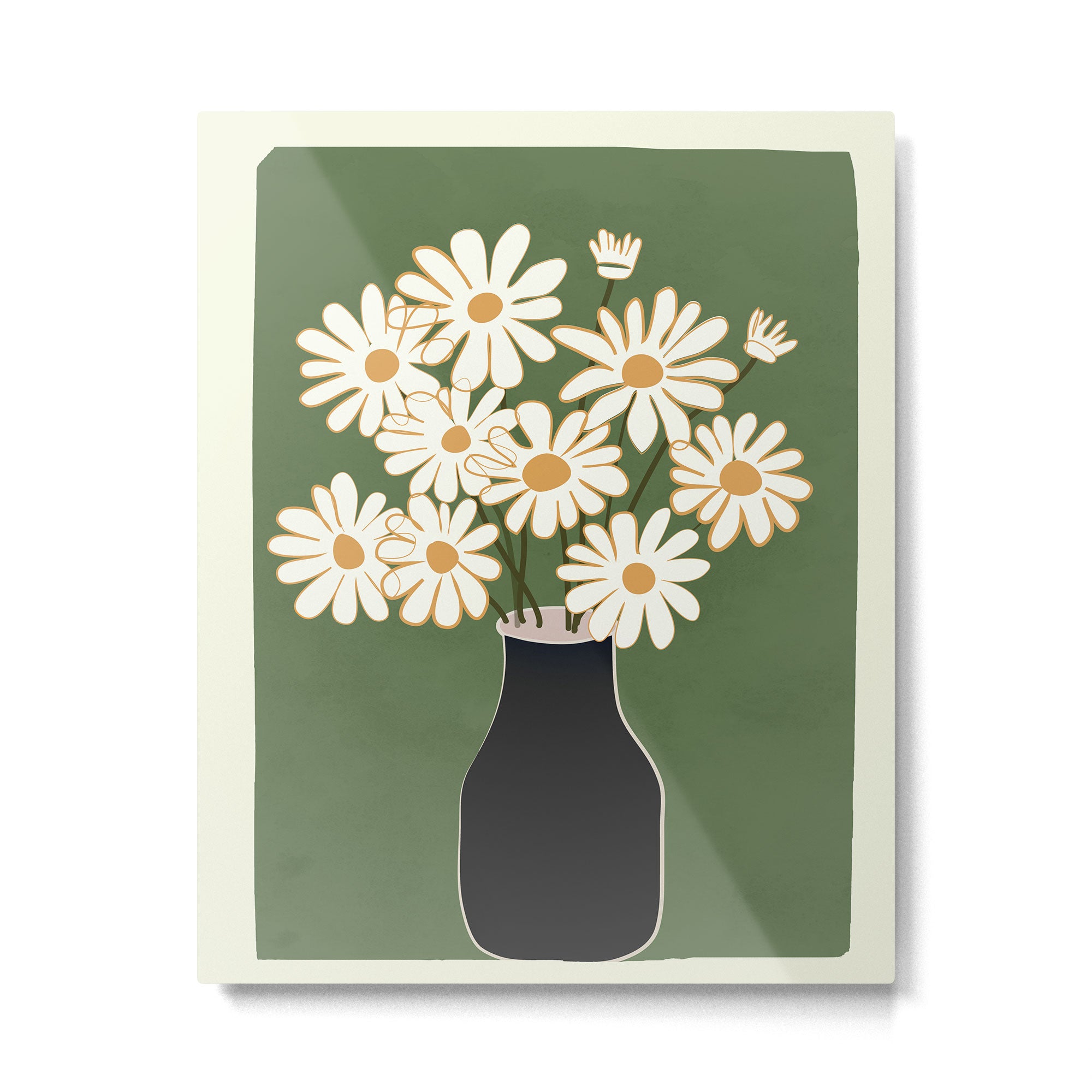 White Daisy Bouquets in Vase 3 Metal Print Gallery Image 4