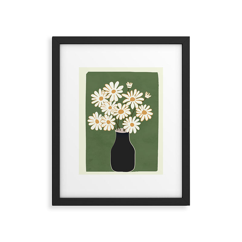 White Daisy Bouquets in Vase 3 Framed Art Print Gallery Image 5