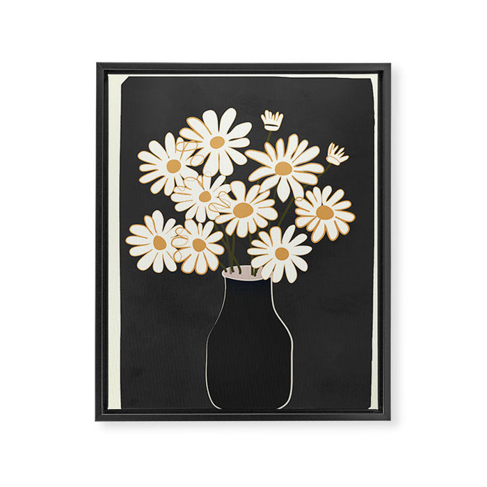White Daisy Bouquets in Vase 4 Framed Canvas Print Gallery Image 1