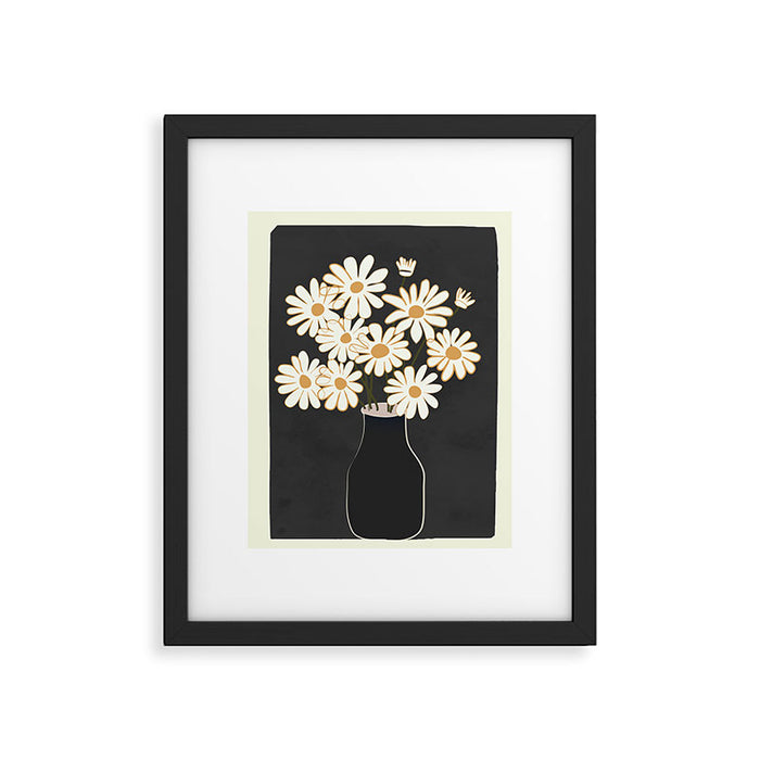 White Daisy Bouquets in Vase 4 Framed Art Print Gallery Image 1