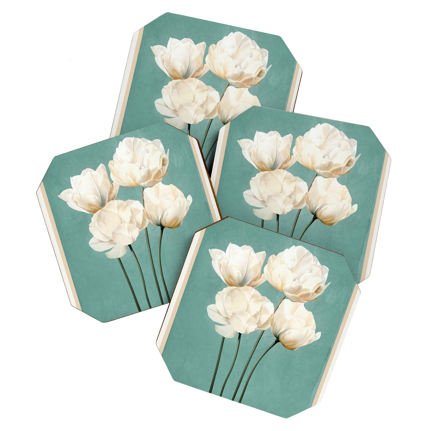 White Flowers 3 Coaster Gallery Image 1