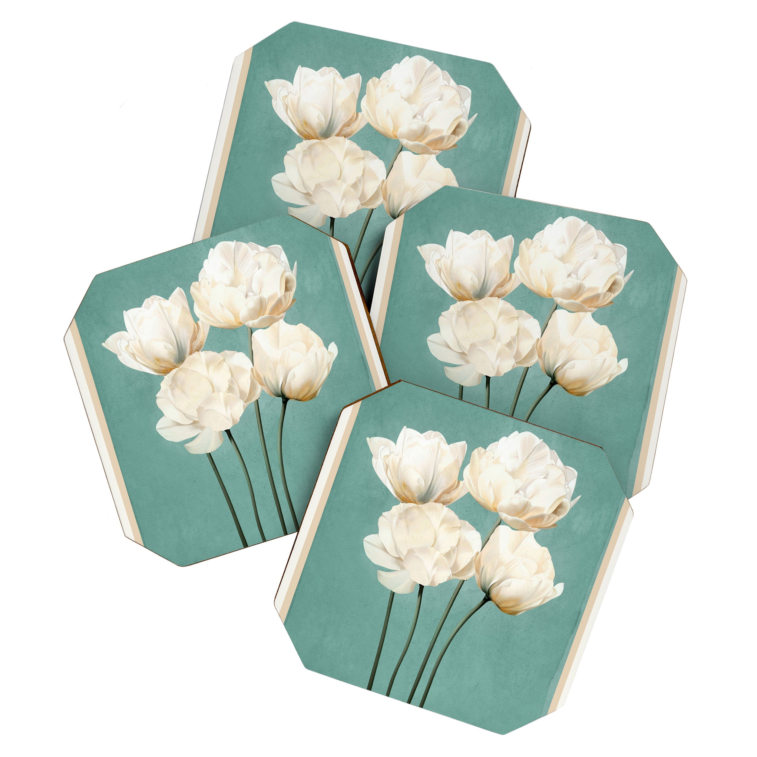 White Flowers 3 Coaster Gallery Image 1