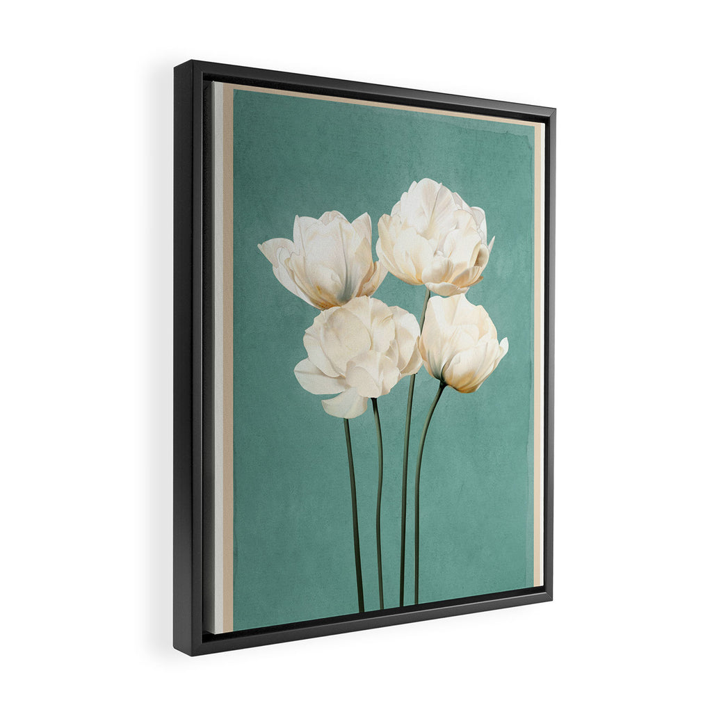 White Flowers 3 Framed Canvas Print Gallery Image 2