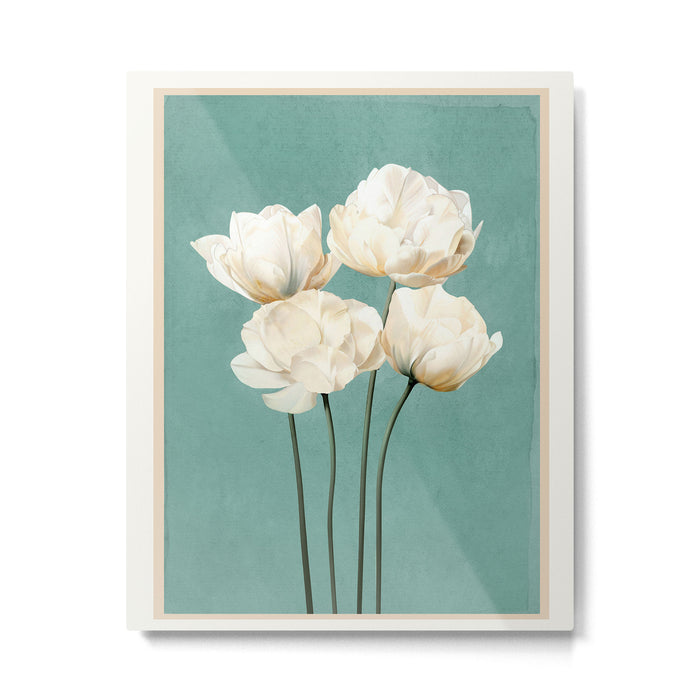 White Flowers 3 Metal Print Gallery Image 1