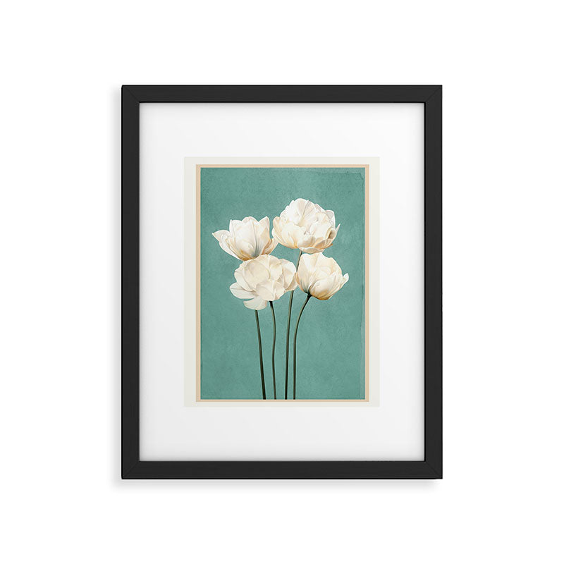 White Flowers 3 Framed Art Print Gallery Image 5